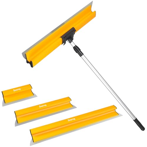Skimming Blade Set, Drywall Tools with 12"+22"+32" Stainless Steel Blades + Adjustable 35"-62" Aluminum handle, Drywall Smoothing Knockdown Knife on Walls, and Plaster Surfaces