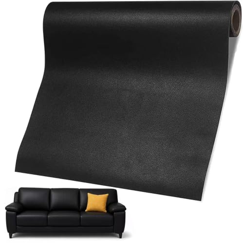 Leather Repair Patch 24x54 Inch, Self Adhesive Leather Repair Tape, Large Vinyl Repair Kit for Sofa Couch Furniture Car Seats, Strong Adhesion Waterproof Scratch Resistant Easy Cut (Black) - color: Black