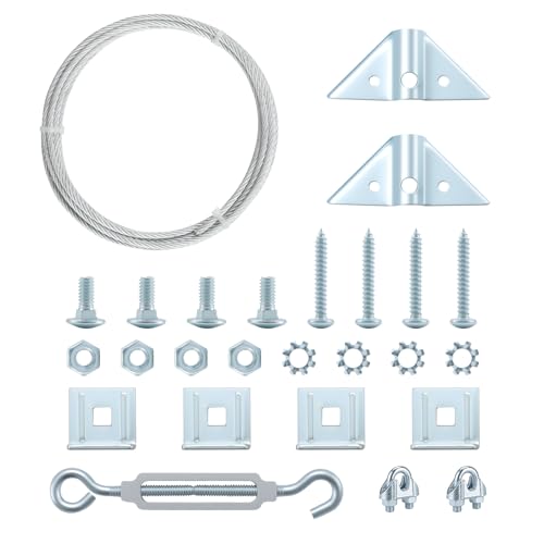 HOME MASTER HARDWARE Anti Sag Gate Kit for Wooden Fence Repair, Zinc Plated Steel, Anti-sag Gate Hardware Kit - Turnbuckle, Hooks, Heavy Cable, Screws -1 Pack - color: Zinc, size: 1 Pack