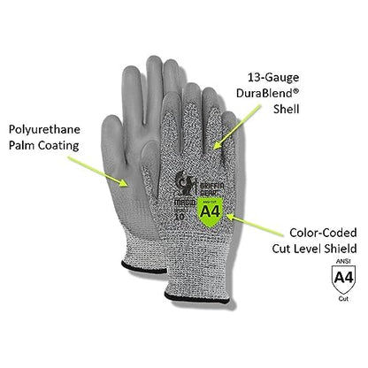 MAGID Griffin Gear ANSI A4 Liquid Repellent Nitrile Work Gloves , 12 Pairs, Size 5/2XS, GPD452 - color: Polyurethane Coating, size: 5/XXS, style: 12 Pair