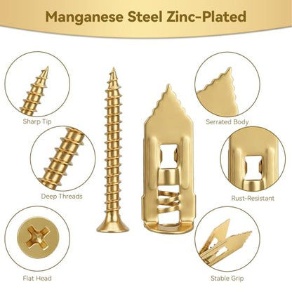 100pcs Self Drilling Drywall Anchors with Screws Kit, 50 Sheetrock Anchors & 50 Screws, 3 Sizes,No Pre-Drilling Required, for Wall Decor, Shelves, Pictures Hanging - size: 100pcs 3size Kit