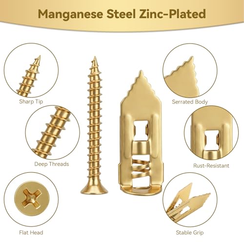 120Pcs Drywall Self Drilling Anchors with Screws, 60 Sheetrock Anchors & 60 Expansion Screws,Zinc Plated Steel, No Pre-Drilling Required, for Wall Decors, Picture Frames,Shelves - size: 120pcs 0.47x1.18inch