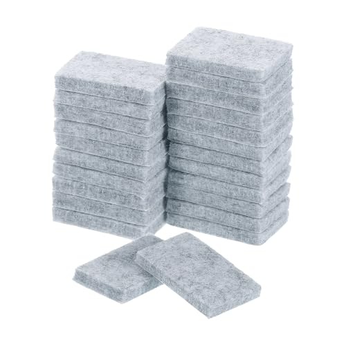 uxcell Furniture Pads, 24Pcs 1.4"x0.9" - Rectangle Self Adhesive Felt Furniture Pads, Hardwood Floor Protectors for Furniture Feet Chairs Legs (Gray) - color: Grey