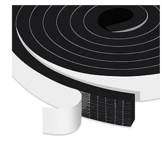 Upgraded Strong Adhesive Foam Weather Stripping Door Seal Insulation Tape for Insulating Door,Window, Air Conditioner Noise-Reduction Self Adhesive Sealing Weatherstrip (1 in x 1/2 in x 40 Ft) - color: Black, size: 1 In x 1/2 In x 40Ft