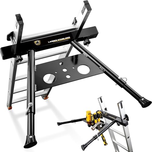 Ladder Stabilizer, Extension Ladder Stabilizer for Roof Wall Standoff Ladder Accessory Safety Stability Aviation Grade Aluminium, Adjustable Length 22-29.5"