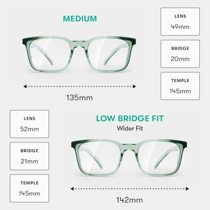 Stoggles Rectangle Z87.1 Certified Safety Glasses, Blue-Light, UV Blocking Lens, Top & Side Shield, Anti-Fog, Stylish Eyewear - color: Moss, size: Medium Standard Fit