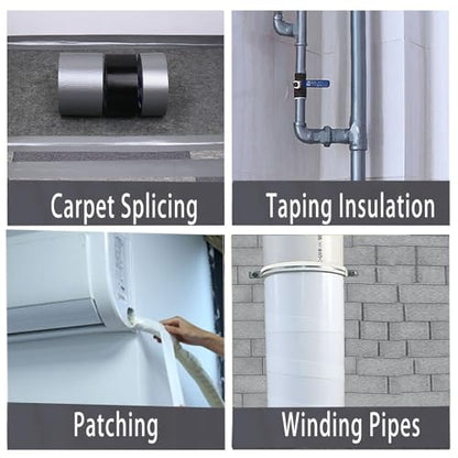 Duct Tape Heavy Duty Single Sided, Strong Adhesive High Strength, Waterproof Mesh Tape for Indoor and Outdoor Repairing Sealing Bonding, Easy Use Hand Tearable, 1.57 Inch x 66 Feet, White - size: 1.57″ x 66 FT