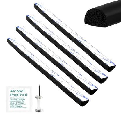 326A0008 Service Kit, 4 pcs 9.84 inch D Shape EPDM Foam Rubber Seal w/Tape, Fits Hard Tri-fold Truck Bed Tonneau Cover/Bulkhead Seal w/Self-Adhesive Rubber for Boat/Auto/RV/Marine/Garage Doors/Window - style: 4 Pcs 9.84Inch