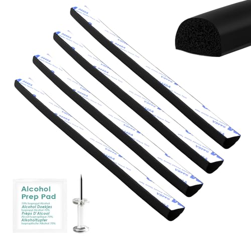 326A0008 Service Kit, 4 pcs 9.84 inch D Shape EPDM Foam Rubber Seal w/Tape, Fits Hard Tri-fold Truck Bed Tonneau Cover/Bulkhead Seal w/Self-Adhesive Rubber for Boat/Auto/RV/Marine/Garage Doors/Window - style: 4 Pcs 9.84Inch