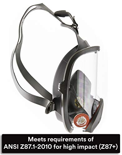 3M Full Facepiece Reusable Respirator 6800, NIOSH, Large Lens, ANSI High Impact Eye Protection, Silicone Face Seal, Four-Point Harness, Comfortable Fit, Painting, Dust, Chemicals, Medium - style: Medium