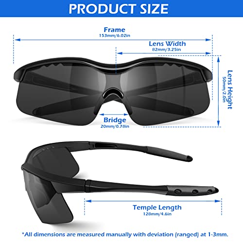 OXG 6 Pack Tinted Safety Glasses for Men Women, Safety Goggles ANSI Z87.1 Protective Eyewear Scratch Resistant Eye Protection - color: Grey