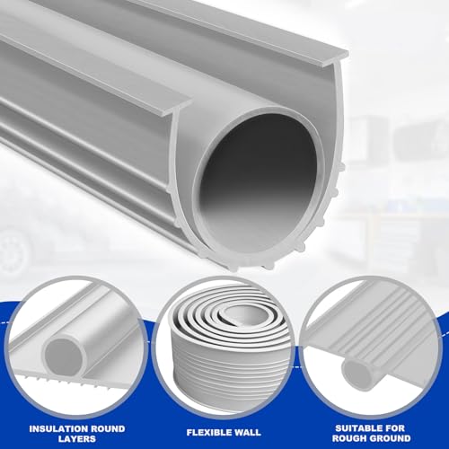 DGSL Garage Door Seals Bottom Rubber，Weather Stripping Sealing Strip Replacement,Universal Weatherproof Threshold Buffering (Grey, 16 Ft) - color: Gray, size: 16 Ft
