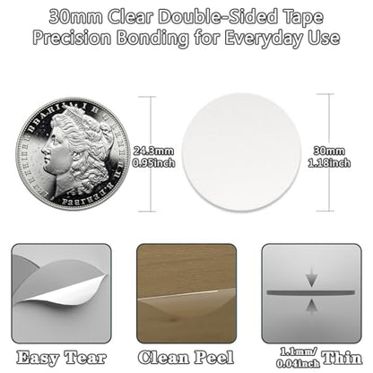 Double Sided Adhesive Pads – Clear Mounting Tape for Car Phone Mounts,Double Sided Adhesive Sticky Dots, Dash Cam Base, Strong Hold - size: 1.18in