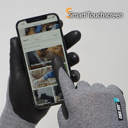 DEX FIT Grey 3 Pair Protective Gloves, X-Small - color: Grey, size: X-Small(3 Pairs)