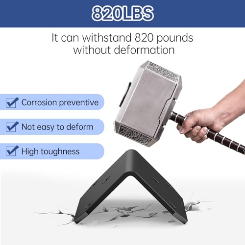 Yuleimy 4 Inch Wide L Brackets Corner Mount, 90° Angle Iron with Holes, 2x4 Galvanized Corner Brace, Gusset Angle Bracket for Wood Fence, Deck Post, Shelves, Beams, Beds, Black (15 PCS) - size: 15PCS Black