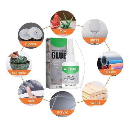 High Strength Welding Oily Glue, 2025 New Universal Glue Super Glue Fast Repair, Multifunctional Oily Welding Super Strong Bonding Magic Glǔe for Tile, Shoes, Glass, Ceramic, Plastic (2PCS) - color: 2PCS