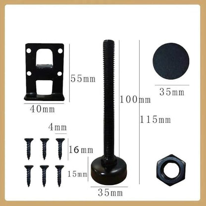 Heavy Duty Leveling Feet Furniture Legs 4 Pack, Sturdy Adjustable Furniture Levelers for Table, Workbench, Cabinet, Wardrobe, Non-Slip & Rustproof Support with Floor Protection