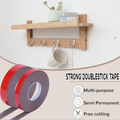 Qoqooice Acrylic Double Sided Tape Heavy Duty Mounting Tape 0.4"/0.79“ x 33 FT Resistente Clear Super Stick Tape with Acrylic High Tack Strong Adhesive for Outdoor Indoor - size: 0.4 Inch and 0.79 Inch x 33FT