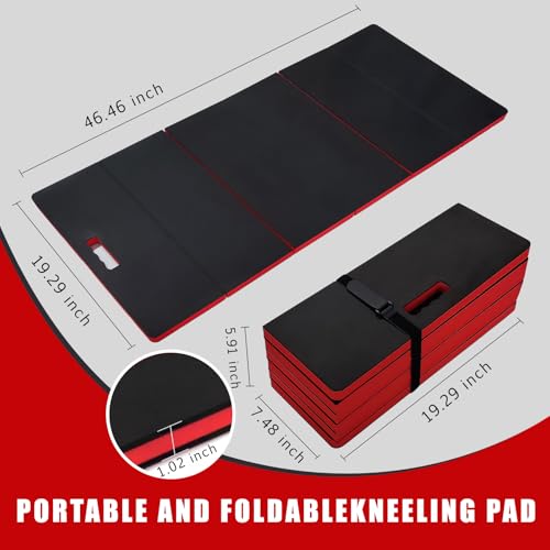 Foldable Mechanic Mat, 46.46''x19.29'' Extra Large Heavy Duty Cushion Pad, Waterproof Mechanics Pad for Ground, Garage, Gardening, Knees Protection, EVA Mechanic Mat for Working Under Car