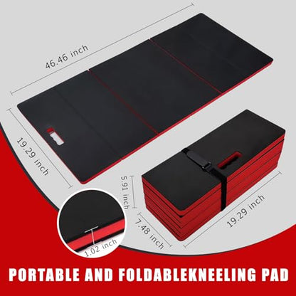 Foldable Mechanic Mat, 46.46''x19.29'' Extra Large Heavy Duty Cushion Pad, Waterproof Mechanics Pad for Ground, Garage, Gardening, Knees Protection, EVA Mechanic Mat for Working Under Car