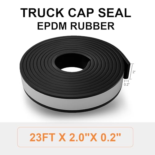 Camper Shell Seal Truck Rubber - 23FT x 2" x 0.2" EPDM Stripping for Truck Caps 200 lbs Max – Heavy Duty Weatherproof Tape