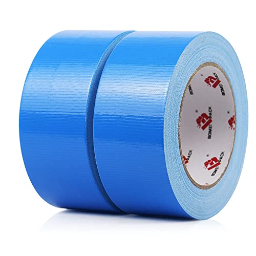 JIALAI HOME 2 Pack Blue Duct Tape Heavy Duty,9 Mil Thickness,2 Inches x 30 Yards,Strong Industrial Strength,Flexible,No Residue,Waterproof and Tear by Hand,Multi-Use for Indoor & Outdoor Repairs