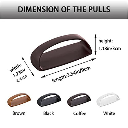 6 Pack Self-Stick Instant Cabinet Handle Pulls Drawer Pull Helper with Adhesive Sliding Door Handle Stick On Handle for Glass Windows Wardrobes Peel and Stick Knob Drill Free 6pcs/Set (coffee) - color: Coffee