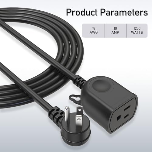 KPQ 25FT Outdoor Extension Cord, IPX6 Waterproof, Heavy Duty 18-Gauge 3-Prong, 125V/10A, Power Cord for Camping, Garden, Patio & Outdoor Events