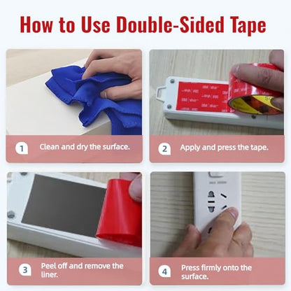 Double Sided Tape Heavy Duty, Adhesive Mounting Tape, 1 in x 15.5 ft, Waterproof Foam Tape for Indoor, Outdoor, Automotive Trim, Garage, LED Strip Lights, Home Decor