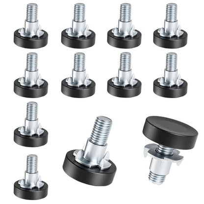 M6 Thread Leveling Feet, 12 PCS Furniture Levelers with T-Nuts, Adjustable Furniture Feet Threaded Screw in, Table Levelers for Adjusting Individual Desk Legs - size: With T-Nut, M6 Thread