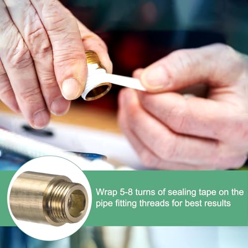 M METERXITY Shower Head Extension Arm, Brass G1/2 Male to Female Extension Pipe Fitting Adapter with PTFE Thread Seal Tape for Shower/Faucet, Pipe Plumbing Coupler 1.18"/30mm 3-Pack - size: 1.18"/30mm