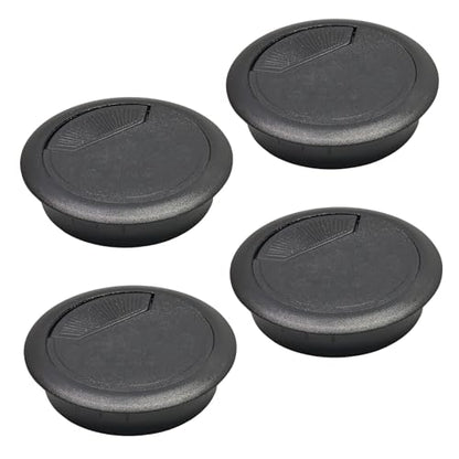 Desk Grommet 2-3/8" (60 mm), Desk Cord Hole Cover, Cable Grommet ABS Plastic, Desk Hole Grommet for Office and Home Table Cable, Detachable Adjustable Cable Cord Organizer (Black 4 Pcs) - size: 2-3/8" (60 mm), style: 4 pcs Black
