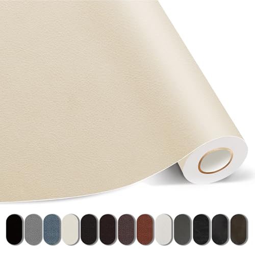 Kangshoon Leather Repair Patches, Self-Adhesive Leather Repair Tape, Stretch Vinyl Repair Kit for Couch Furniture Sofas Car Seats (Beige, 3.5X79 Inch) - color: Beige, size: 3.5X79 Inch