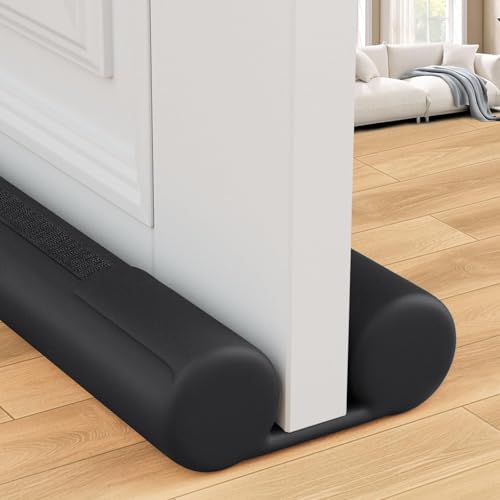 Under Door Draft Stopper for Bottom of Door, Weather Stripping Door Seal, Covers Gap Up to 2.36", Adjustable Door Sweep for Interior Doors and exterior Cold Air, Noise, Dust, Light (Black) - color: Black, size: 30 Inch