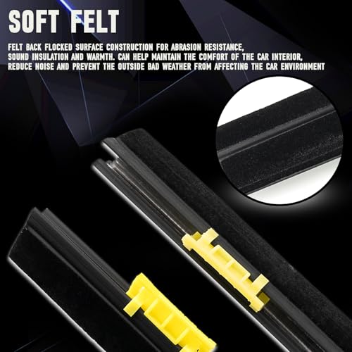 Door Window Trim Seal Weather Stripping Moulding Belt Sweep Felt Kit Fit Honda CRV CR-V 2002 2003 2004 2005 2006 Replaces 72410-SCA-E01 72450-SCA-E01 72910-S9A-003 72950-S9A-003(Black) - size: CRV 2002-2006