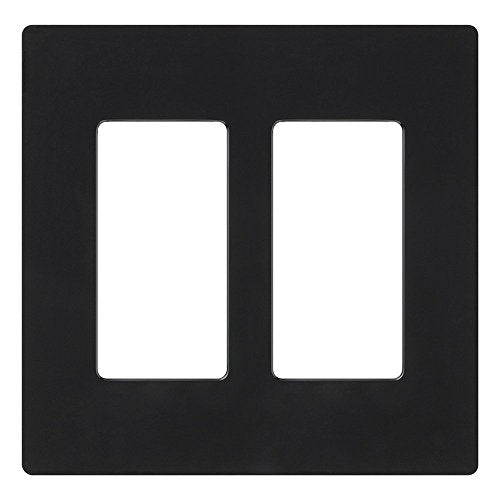 Lutron Claro Light Switch Cover Plate, 2 Gang Wallplate, for Decorator Light Switches, Screwless Switch Plate Cover, Gloss, CW-2-BL, Black - color: Black, size: 1 Pack