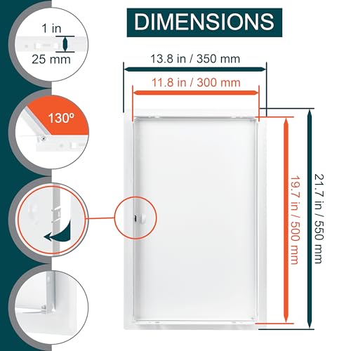 12" x 20" White Metal Access Panel, Service Shaft Door, Plumbing, Electricity Heating Alarm Wall for Drywall, Bathroom Services Hole Cover, Wall Covering - size: 12" x 20"