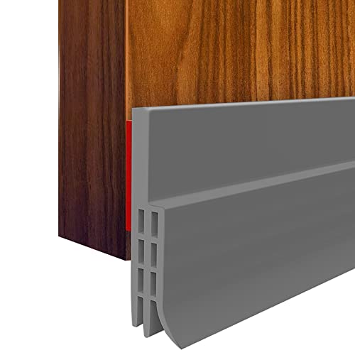2PACK Door Draft Stopper, Strong Adhesive Door Sweep for Exterior and Interior Doors, Dustproof and Soundproof, 2" W x 39" L (Grey) - color: Gray