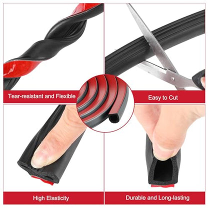 Pangda 18Ft D Shape Rubber Weather Stripping Foam Self-Adhesive EPDM Seal Strip for Noise Reduction Waterproof Dustproof for Cars Boats RVs Windows Doors (3/4" W x 3/4" H) - size: 18ft L, style: 3/4" W X 3/4" H