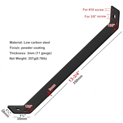4 Pcs 13-3/4" x 1-1/2" Inside Mount 45-Degree Angle Bracket for Post Pergola Wooden Furniture - size: 13-3/4" X 1-1/2"