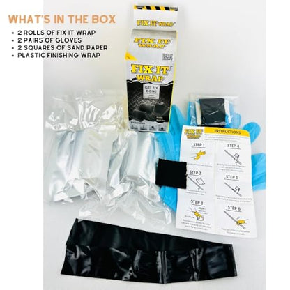 Fix It Wrap Repair Wrap | Strong Fiber Weld Fix | Fiberglass Repair Tape -2 Pack (4 INCH) - size: 2 inches x 50 inches and 4 inches x 50 inches