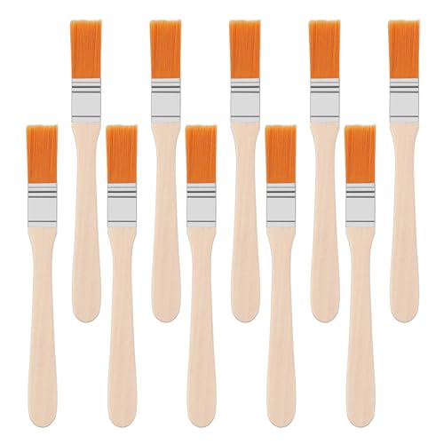 Piriuuo 10 Pcs Small Paint Brush for Walls, 1 Inch Touch Up Paint Brushes Prune Painting Tool Paints and Chip Brushe Angle Brushes for Stains, Varnishes, Watercolor, Wood, Wall, Furniture