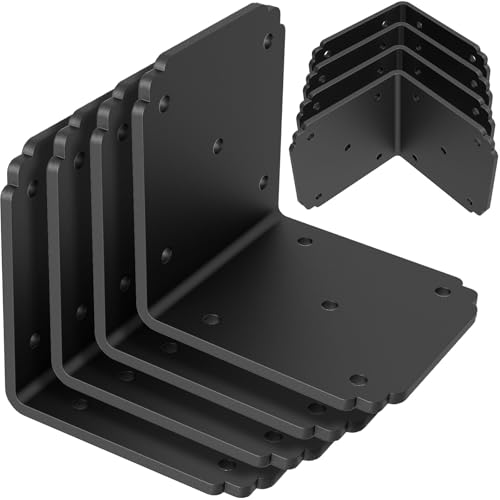 6x6x5 L Brackets Heavy Duty for Pergola, (8pcs) Angle Bracket Metal Corner Brace for Wood,Deck, Shelf, Fence - size: 6x5 inch ( 8 Pack )
