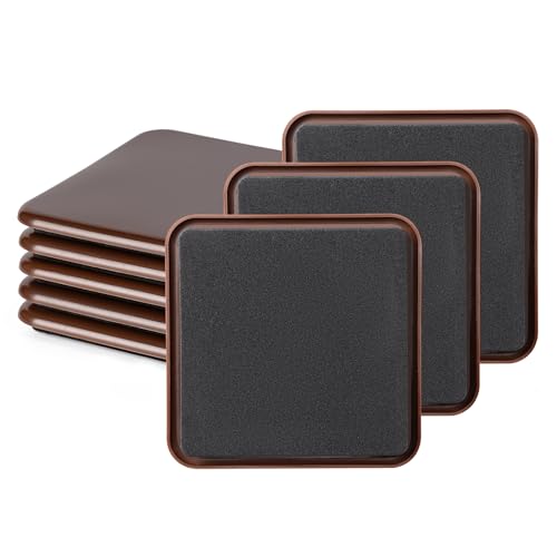 Furniture Sliders, Furniture Sliders Pads for Hardwood Floors, Chair Legs Floors Protectors, Reusable Round Glides Glider, Heavy Duty Furniture Movers Sliders (8 Pcs, 3 1/2 inch，Coffee，Square) - size: 3 1/2" Square-8 Pack Coffee