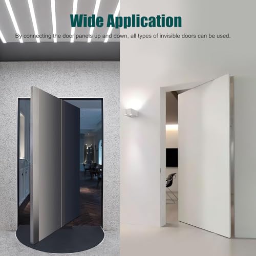 Hidden Door Hinge 573lbs Load-Bearing, Thickened Solid Stainless Steel Heavy Duty Pivot Hinge for Secret Door, Hardware Swinging Pivot Hinge 360° Rotation Invisible Bookcase Door Hinges Hardware Kit