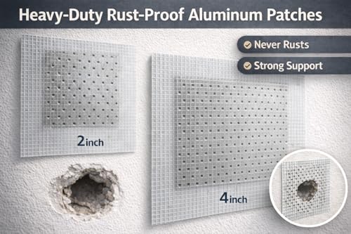 Drywall Repair Kit Spackle Wall Patch Kit, 2x250g (17.6oz) Large Hole Filler Wall Mending Paste with 2" & 4" Aluminum Patches, Scrapers, Gloves, Sandpapers, Plaster Wall Crack Putty for Home