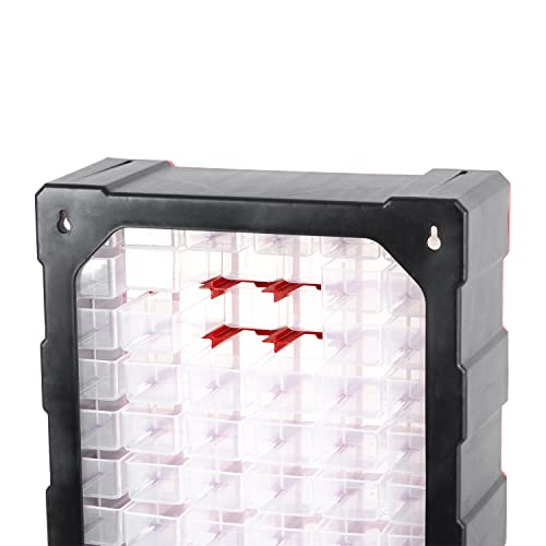 INTERTOOL Small Parts Organizer for Hardware & Screws | 60 Removable Bins with Dividers | Wall Mount or Desktop Craft & Lego Storage Cabinet | 19” x 15” x 7” BX08-4016 - style: 60 Drawers
