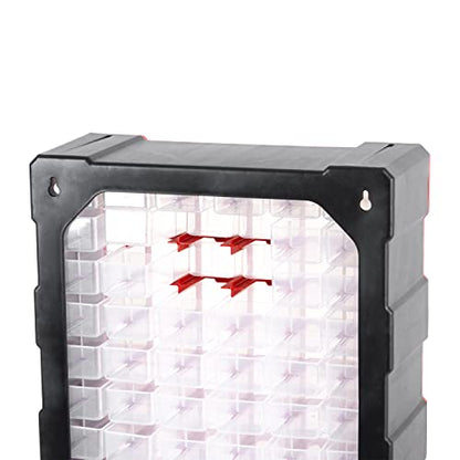 INTERTOOL Small Parts Organizer for Hardware & Screws | 60 Removable Bins with Dividers | Wall Mount or Desktop Craft & Lego Storage Cabinet | 19” x 15” x 7” BX08-4016 - style: 60 Drawers