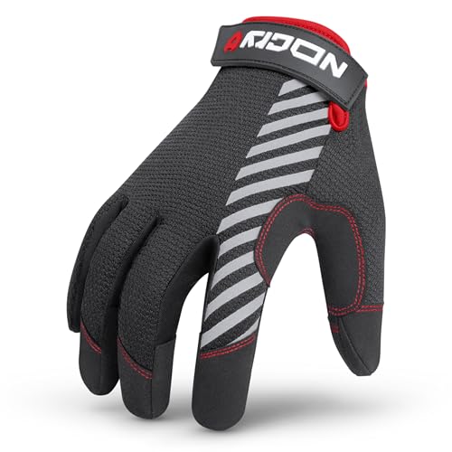 NoCry Utility Gloves for Men with Reinforced Fingers and Thumb Crotch; Double Stitched Palm and Touchscreen Tips; Breathable and Highly Flexible; — Ideal for Mechanics, Construction and Yard Work - size: X-Large, style: Lite