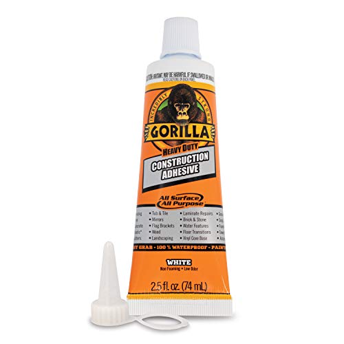 Gorilla Heavy Duty Construction Adhesive, 2.5 Ounce Squeeze Tube, White, (Pack of 1) - style: 1 - Pack